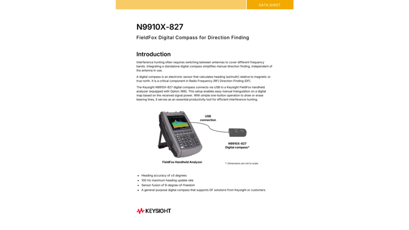 N9910X-827 FieldFox Digital Compass for Direction Finding